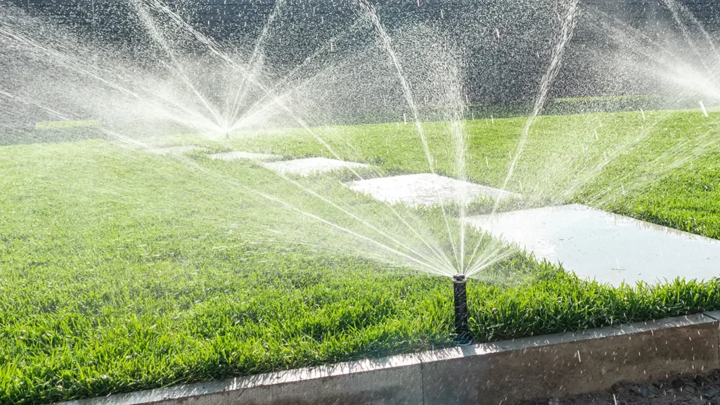 Garden irrigation system lawn.
